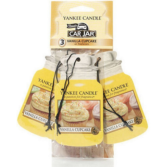 Yankee Candle Vanilla Cupcake - Vanilkový košíček Classic vonná visačka do auta papierová sada 12 g x 3 kusy