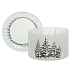 Yankee Candle Winter Trees - Zimné stromy tienidlo veľké + tanier veľký na strednej a veľkú vonnú sviečku Classic 10 x 15 cm (tienidlo) 15 x 15 cm (tanier)