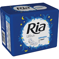 Ria Ultra Night nočné hygienické vložky s krídelkami 8 kusov