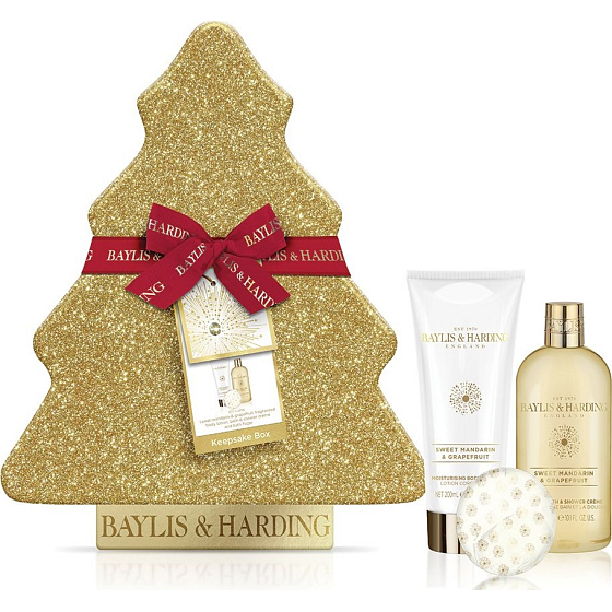 Baylis & Harding Sladká mandarínka a Grapefruit kúpeľový a sprchový krém 300 ml + telové mlieko 200 ml + šumivý balistik do kúpeľa 140 g, kozmetická sada