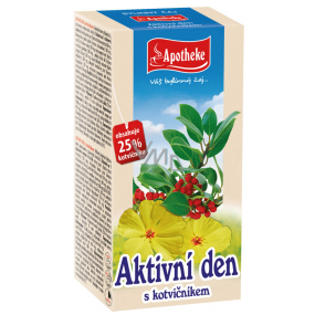Apotheke Active Day s bylinným čajom Kotvičník prispieva k telesnému a svalovému tonusu a energii 20 x 2 g