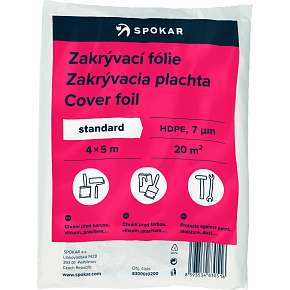 Spokar Standard zakrývacia fólia na maľovanie, 7 µ, 20 m², 4 × 5 m