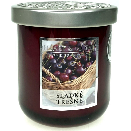 Heart & Home Sladké čerešne Sójová vonná sviečka veľká horí až 75 hodín 340 g