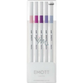Uni Mitsubishi Emott Fine Liner sada 07 Floral 5 kusov 0,4 mm