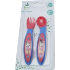 Disney Baby Mickey Mouse príbor modročervený pre deti 4+ mesiacov