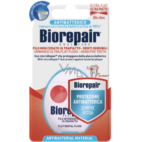 Biorepair zubná niť Ultra Flat Unwaxed pre citlivé zuby 30 m