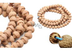 Lotus Bodhi Mala, prírodný lotosový náhrdelník 108 + 6 buddhistických modlitebných korálikov 9,5 mm - mier, požehnanie