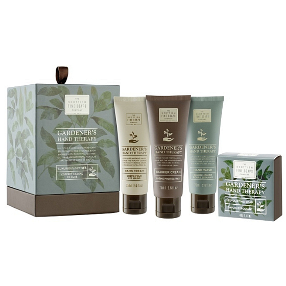 Scottish Fine Soaps krém na ruky 75 ml + ochranný krém 75 ml + umývací gél na ruky 75 ml + jemné peelingové mydlo 40 g, Starostlivosť o ruky kozmetická sada