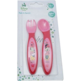 Disney Baby Minnie Mouse príbor ružovočervený pre deti 4+ mesiacov
