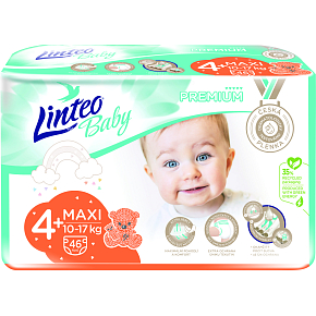 Linteo Baby Premium Maxi+ detské plienky 10 až 17 kg, 46 ks
