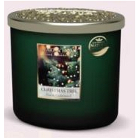 Heart & Home Vôňa vianočného stromčeka Sójová vonná sviečka elipsa 2 knôty horí až 40 hodín 230 g