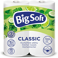 Big Soft Classic 2vrstvové kuchynské papierové utierky, 2× 51 útržkov, 2 role