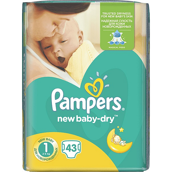 Pampers New Baby Dry 1 Newborn 2-5 kg jednorazové plienky 43 kusov