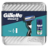 Gillette Mach3 holiaci strojček + upokojujúci gél na holenie Sensitive s aloe vera 75 ml + plechová krabička, kozmetická súprava pre mužov