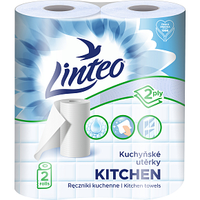 Linteo 2-vrstvové kuchynské papierové utierky, 2× 10 m, 2 role