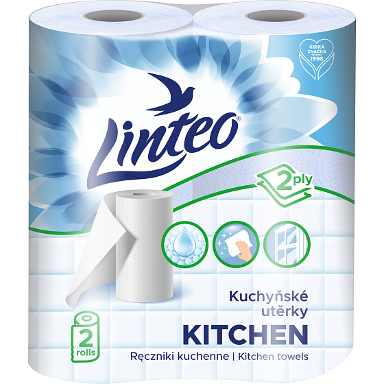 Linteo 2-vrstvové kuchynské papierové utierky, 2× 10 m, 2 role