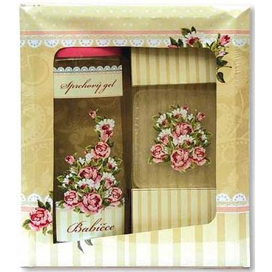 Bohemia Gifts Babička sprchový gél 300 ml + ručne vyrábané toaletné mydlo 70 g, kozmetická sada