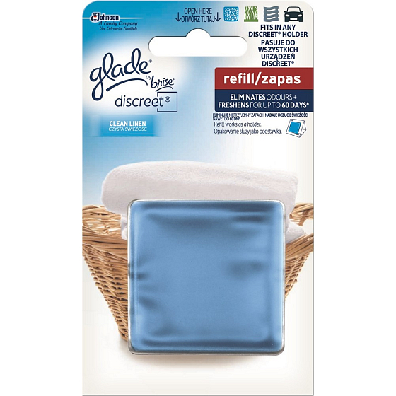 Glade vôňa čistoty Discreet osviežovač vzduchu náhradná náplň 8 g