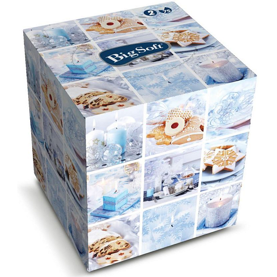 Big Soft Winter papierové vreckovky biele 2 vrstvové 75 kusov
