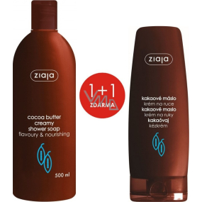 Ziaja Kakaové maslo krémové sprchové mydlo 500 ml + krém na ruky 80 ml, duopack