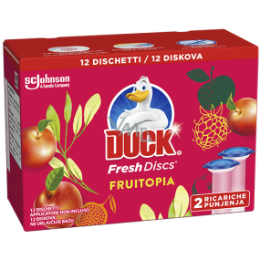 Duck Fresh Discs Fruitopia WC gél pre hygienickú čistotu a sviežosť Vašej toalety náhradná náplň 2 x 36 ml