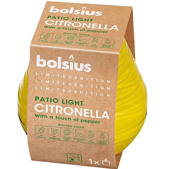 Bolsius Citronela repelentná sviečka v skle 90 x 94 mm 1 kus