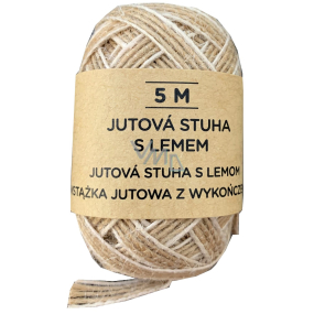 Albi Jutová stuha Prírodná s bielym okrajom 5 m