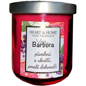 Heart & Home Svieža sójová sviečka s vôňou grapefruitu a čiernych ríbezlí s názvom Barbara 110 g