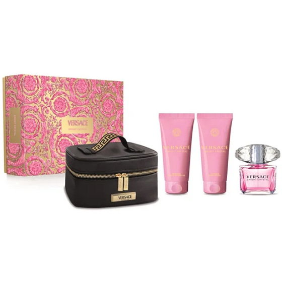 Versace Bright Crystal toaletná voda 90 ml + telové mlieko 100 ml + sprchový gél 100 ml + kufrík, darčeková sada pre ženy