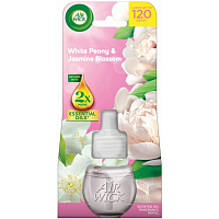 Air Wick Essential Oils White Peony & Jasmine Blossom - Pivoňka a jazmínový kvet elektrický osviežovač náhradná náplň 19 ml