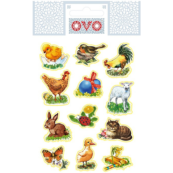 OVO obtisky na vajíčka tradičné, 12 motívov, 1 arch