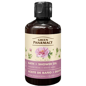 Green Pharmacy Kúpací a sprchový olej s damašskou ruží a bielym pižmom 250 ml