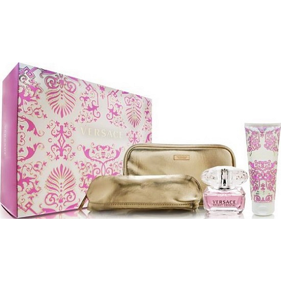 Versace Bright Crystal toaletná voda 90 ml + telové mlieko 100 ml + darčeková taštička, darčeková sada