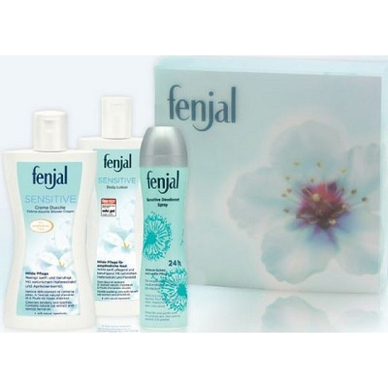 Fenjal Sensitive sprchový gél 200 ml + telové mlieko 200 ml + Dezodorant sprej 150 ml, kozmetická sada