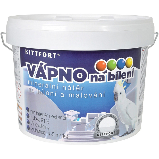 Kittfort Vápno na bielenie minerálny náter na bielenie a maľovanie 6 kg