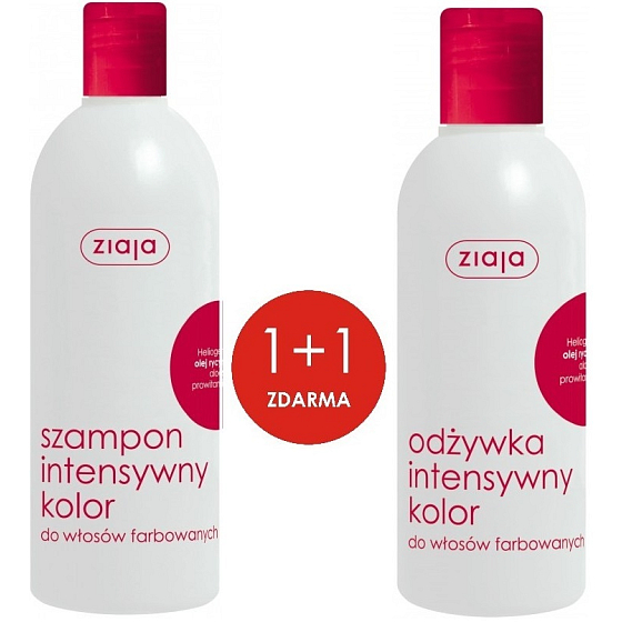Ziaja Intenzívna farba šampón na farbené vlasy 400 ml + Intenzívna farba kondicionér na farbené vlasy 200 ml, duopack
