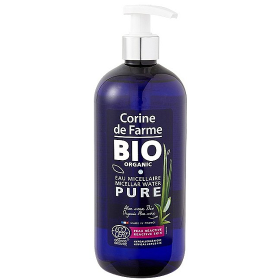 Corine de Farmu Bio Organic Pure Aloe Vera micelárna čistiaca voda pre veľmi citlivú a reaktívnu pleť dávkovač 500 ml