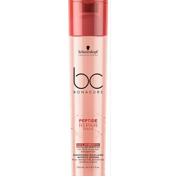 Schwarzkopf Professional BC Bonacure Peptide Repair Rescue Deep Nourishing micelárny šampón pre veľmi poškodené vlasy 250 ml
