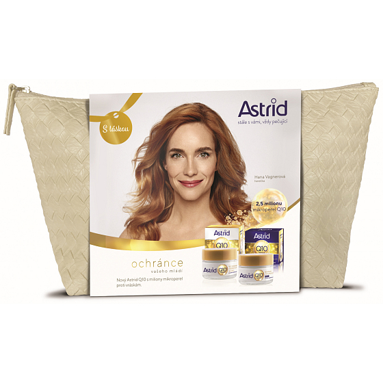 Astrid Q10 Miracle denný krém proti vráskam 50 ml + nočný krém proti vráskam 50 ml + etue, kozmetická sada