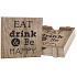 Bohemia Gifts Drevené podložky Eat, Drink and Be Happy 4 kusy v krabici