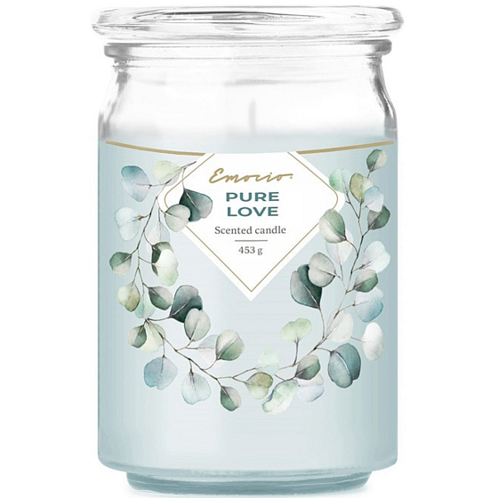 Emocio Pure Love vonná sviečka sklenená so skleneným viečkom 453 g 93 x 142 mm