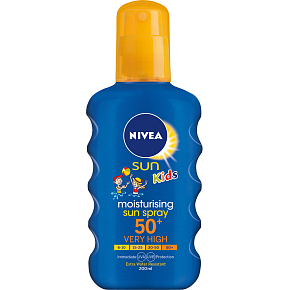 Nivea Sun Kids OF 50+ Protect & Play detský farebný sprej na opaľovanie, 200 ml