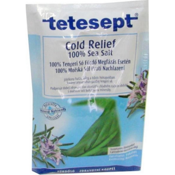 Tetesept Nachladnutie Eukalyptus + Rozmarín 100% Morská soľ pre prekrvenie celého tela 80 g Cold Relief