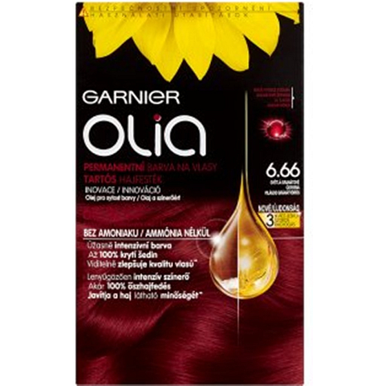 Garnier Olia farba na vlasy bez amoniaku 6.66 Svetlá granátovo červená
