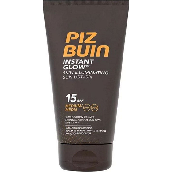 Piz Buin Instant Glow SPF15 rozjasňujúci mlieko na opaľovanie s okamžitým žiarivým efektom 150 ml
