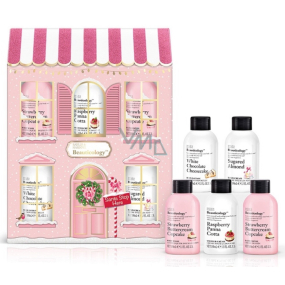 Baylis & Harding Jahodový Cupcake tekuté telové mydlo 100 ml + Malinová panna cotta sprchový krém 100 ml + Jahodový Cupcake kúpeľový krém 100 ml + Cheesecake z bielej čokolády telové Meko 100 ml + Cukrová mandle krém na ruky 100 ml Ružová kolekcia osmetická sada starostlivosť o telo