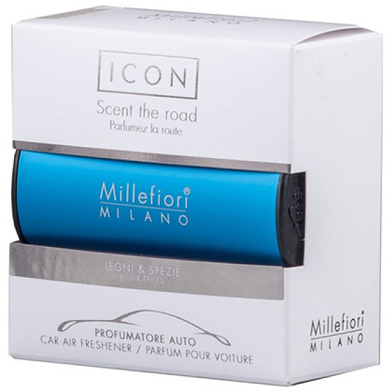 Millefiori Milano Icon Légny & Spezie - Drevo a Korenie vône do auta Classic modrá 47 g