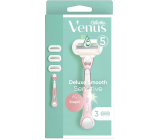 Gillette Venus Sensitive Rose Gold holiaci strojček s kovovou rukoväťou + náhradné hlavice 3 kusy pre ženy
