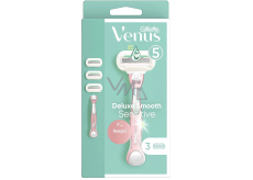 Gillette Venus Sensitive Rose Gold holiaci strojček s kovovou rukoväťou + náhradné hlavice 3 kusy pre ženy