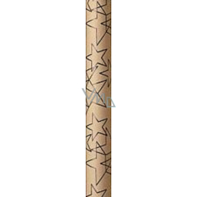 Zowie Darčekový baliaci papier 70 x 150 cm Vianočný scanda Style prírodné s čiernymi hviezdami